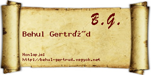 Behul Gertrúd névjegykártya